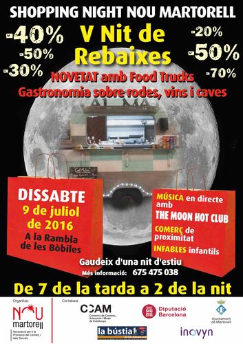 Food Trucks, cellers i rebaixes a la Shopping Night de Nou Martorell aquest dissabte a la Rambla de les Bòbiles