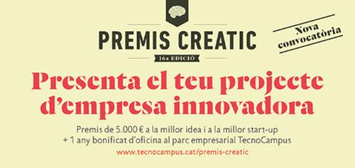 16a edició dels premis Creatic per a emprenedors i start-ups amb projectes de base tecnològica o innovadora