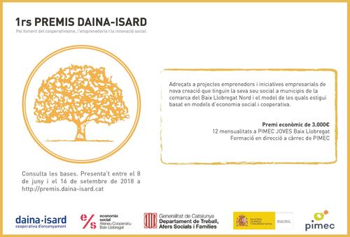 1rs PREMIS DAINA-ISARD, pel foment del cooperativisme, l’emprenedoria i la innovació social