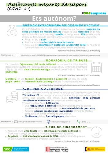 AUTÒNOMS: Mesures de suport (COVID-19)