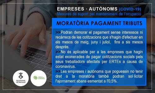 Moratòria a empreses i autònoms de fins a sis mesos per al pagament de les obligacions amb la Seguretat Social