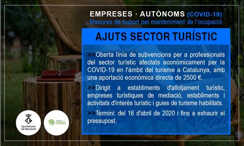 Subvencions per a microempreses i professionals del sector turístic afectats per la COVID-19