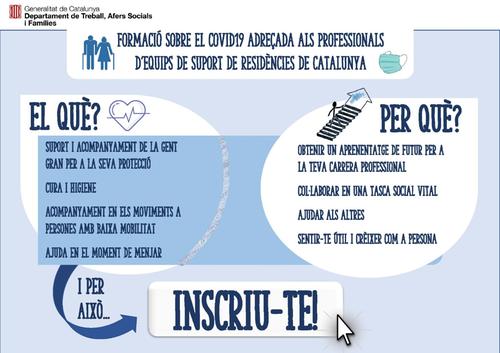 El SOC i el Consorci per a la Formació Contínua ofereixen formació a través d’una plataforma virtual treballadors que s’incorporaran a les residències de gent gran