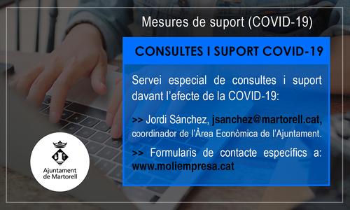 L’Ajuntament habilita un servei especial de consultes i suport, a empreses i particulars, davant l’efecte de la COVID-19