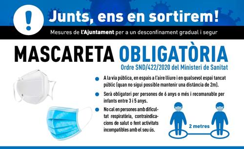 Les mascaretes seran obligatòries a partir d’avui a l’espai públic