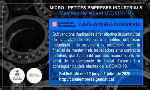 Ajuts directes a micro i petites empreses industrials amb l’objectiu de mantenir l’ocupació