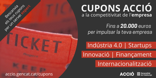 Cupons ACCIÓ 2020 a la competitivitat de l’empresa, fins a 20.000  per impulsar la teva empresa!