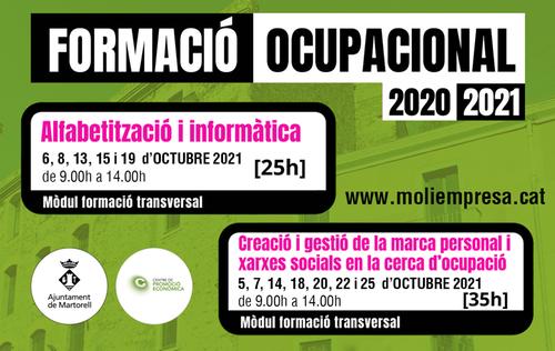 La Formació Ocupacional d’enguany (FOAP 2020) ofereix formació complementària d’informàtica i xarxes socials per a la recerca de feina