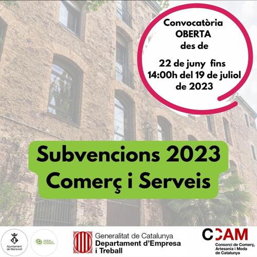 NOU PROGRAMA DE SUBVENCIONS CCAM 2023 en els àmbits de comerç, serveis, artesania i moda